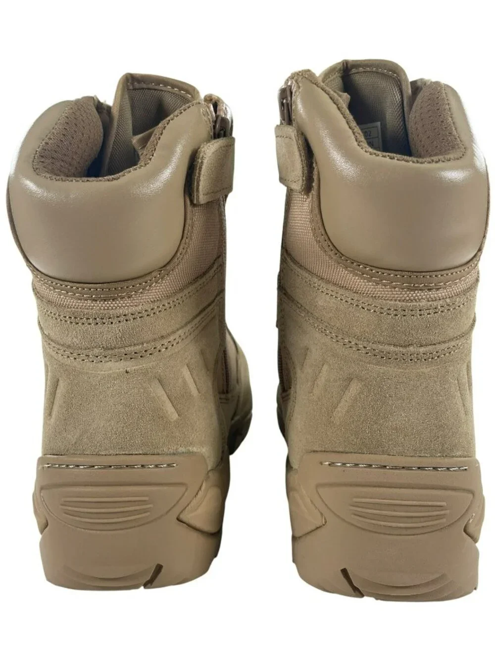 BURUDANI Military Tactical Boots Side Zip Leather Combat Boots Sand Men's Sz 12